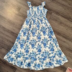 Haute Hippie Blue and White Floral Cotton Dress